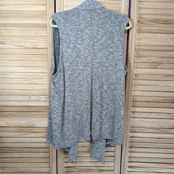 Green Envelope Open Front Knit Vest/Cardigan Black/White Size 2X - Picture 7 of 8